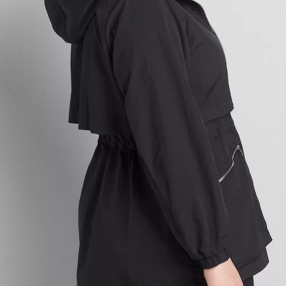 Crinkle Cinched-Waist Jacket With Convertible Hood 18-20 NWOT - Picture 4 of 4